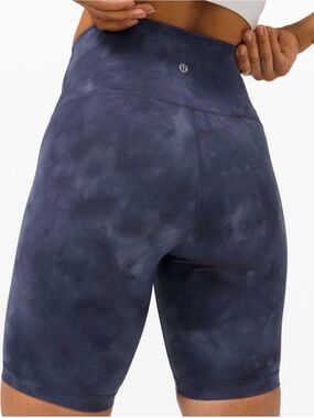 lululemon athletica Navy Tie-Dye Athletic Bike Shorts